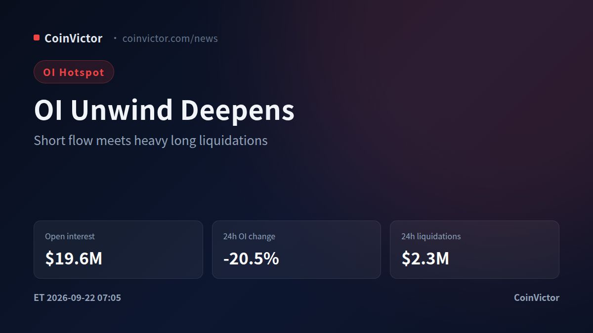 ZetaChain OI Falls 20.5% as $19.6M Unwinds Across Exchanges