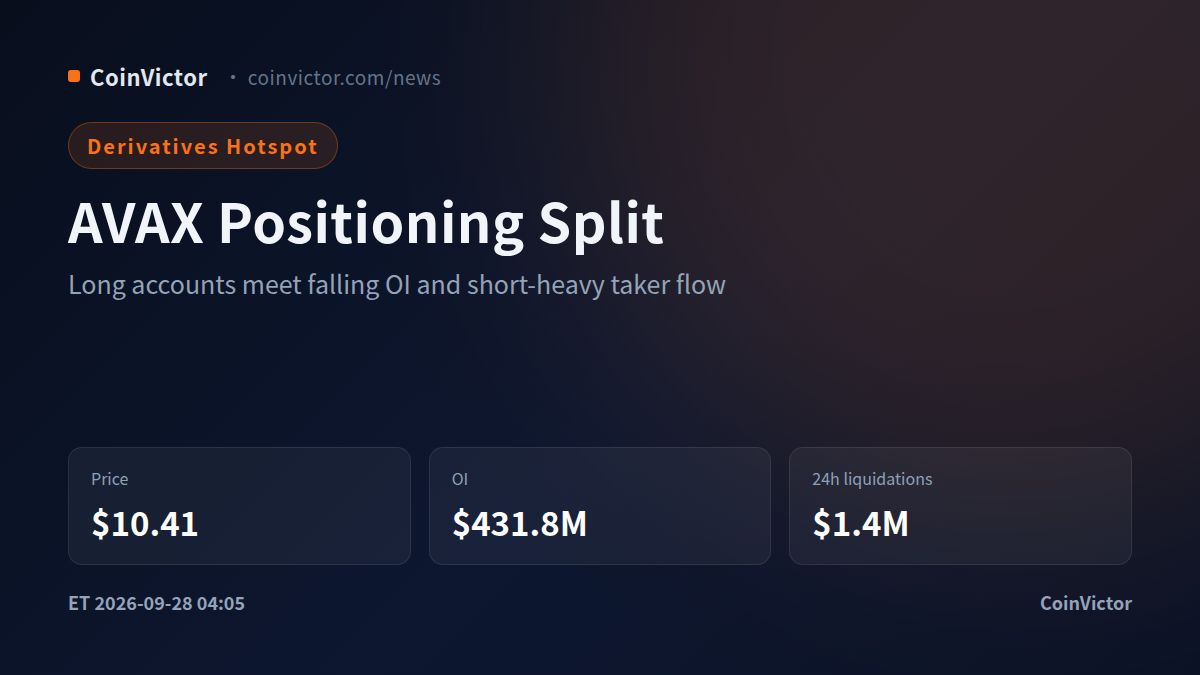 AVAX OI Drops 8.8% as $1.4M Liquidations Expose Long Bias