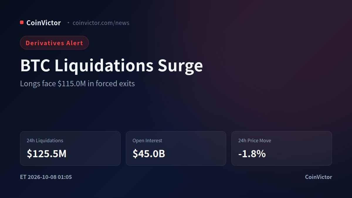 Bitcoin: $125.5M Liquidated as Open Interest Falls 0.9% in 24h