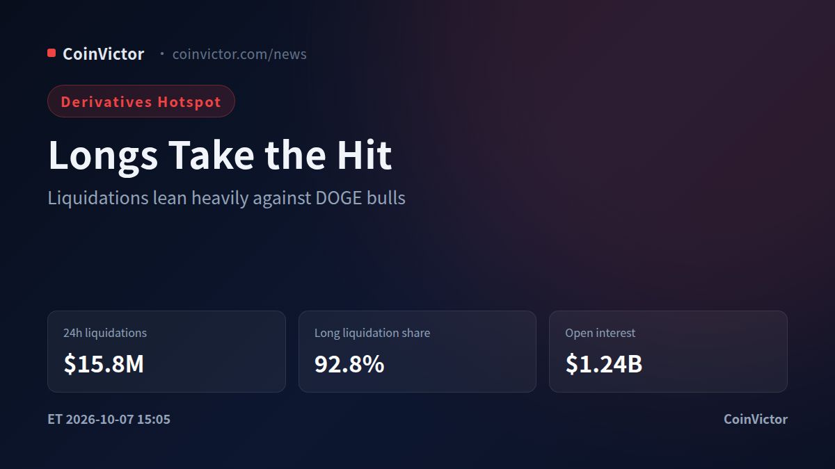 Dogecoin Liquidations Reach $15.8M as Longs Face a 93% Skew