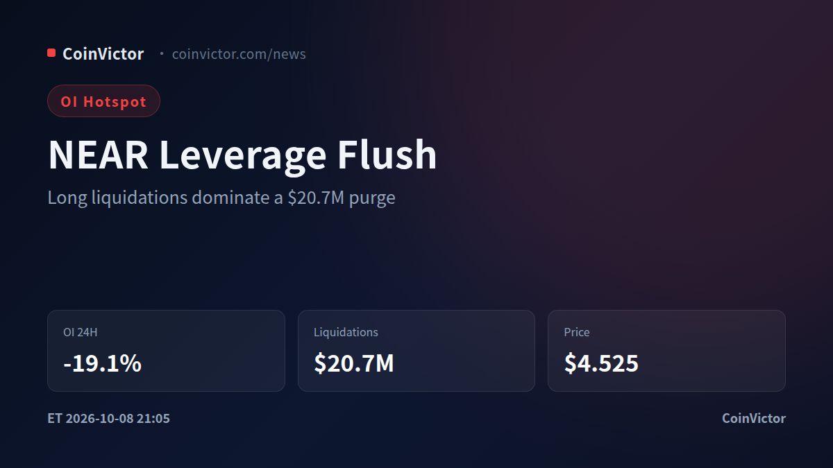 NEAR Protocol OI Purge: $1.23B Open Interest Drops 19.1%