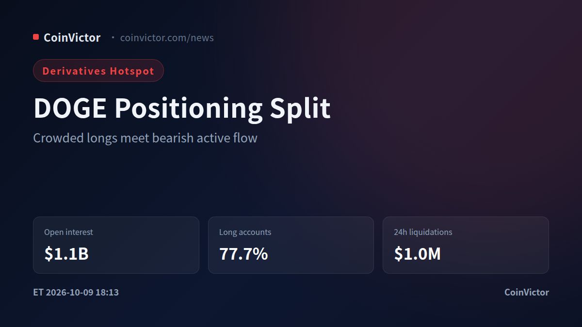 Dogecoin: $1.1B OI Meets 77.7% Long Accounts in a Split Tape