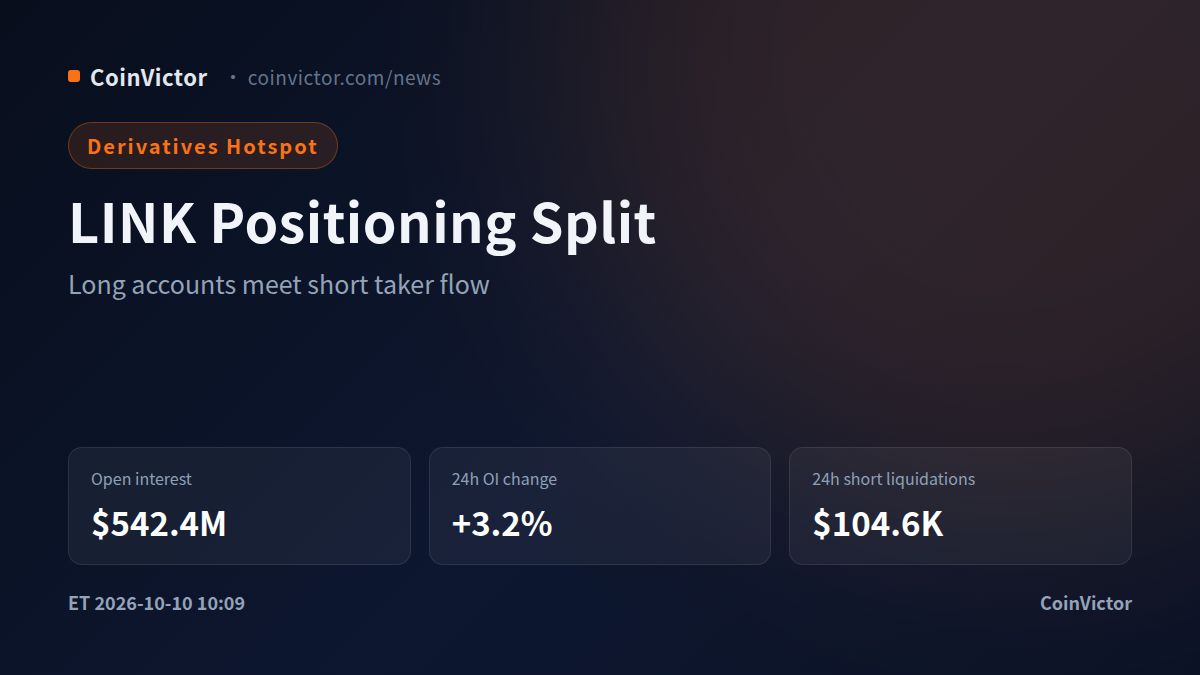 Chainlink LINK OI Hits $542.4M as Long Bias Meets Taker Selling