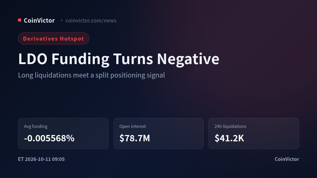 Lido DAO Funding Turns Negative as $78.7M OI Shrinks 0.4%