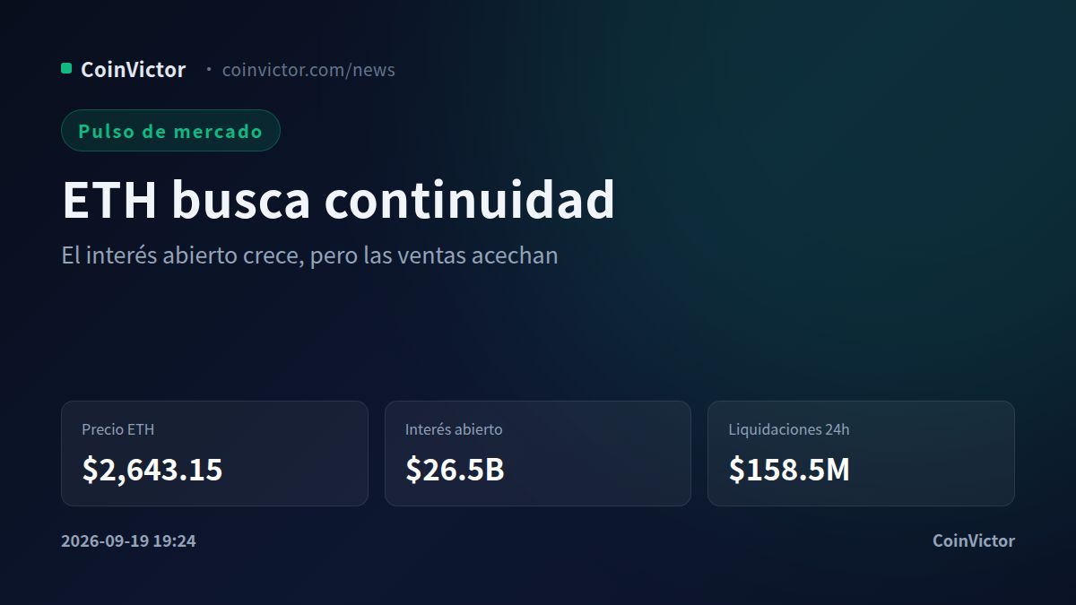 Ethereum: $26.5B de interés abierto pone a prueba el impulso de los ETF