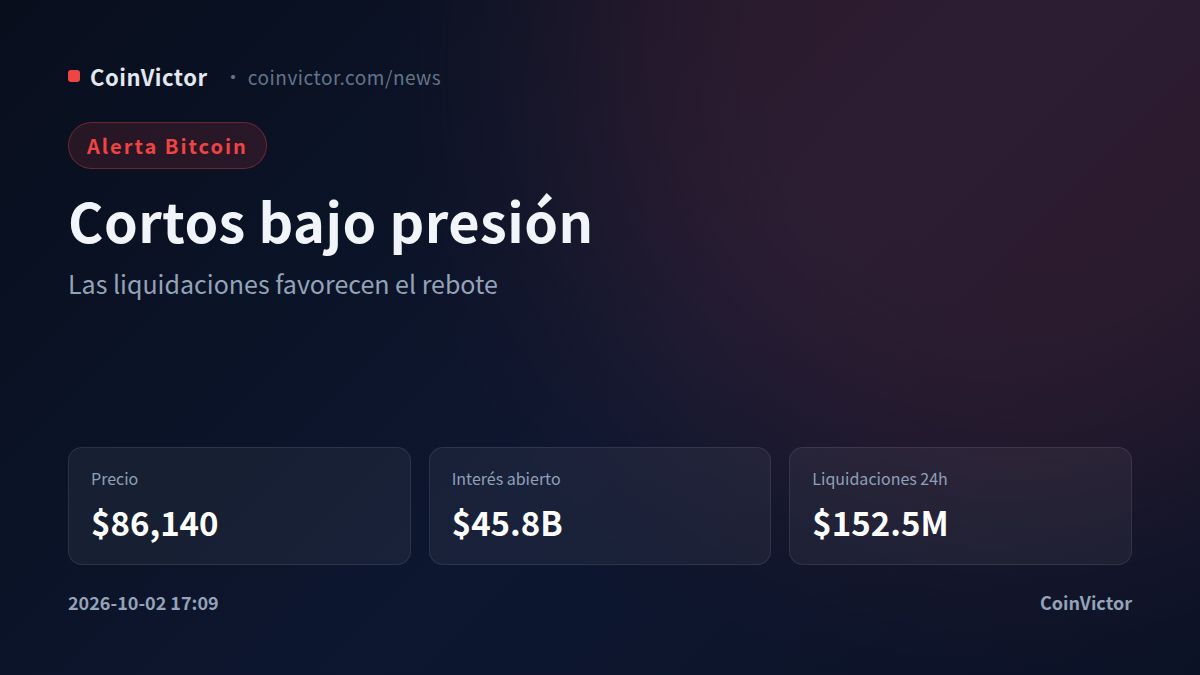 Bitcoin: $152.5M en liquidaciones y financiación aún negativa